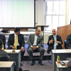The Men in the Law panel was made up of (left to right) Tim Whiting of Whiting Law Group, Daniel Saeedi of Shefsky & Froelich, Brent Hawkins, Andy Fox, Administrative Law Judge and Derrick Thompson of Hoogendorn & Talbot. 