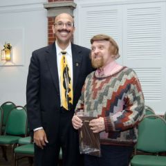 Presentation of the Chapter's Centennial Award by Chapter Justice Pierre Priestley to Past Chapter Justice Gene Edlin.