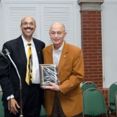 Presentation of the Chapter's Centennial Award by Chapter Justice Pierre Priestley to Past Chapter Justice John Peter Curielli.