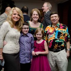 Michele M. Jochner; Chicago Alumni Chapter Clerk Barbara Anderson and her children, Christopher and Rebecca; Judge Marty Moltz