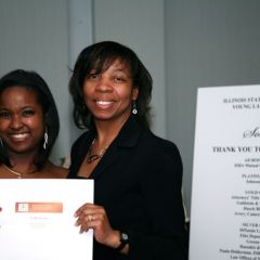 YLD Soiree Co-Chair Kenya Jenkins-Wright and NIU College of Law Director of Alumni Relations Melody Mitchell