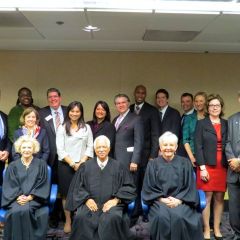 The three Supreme Court Justices with bar association representatives.
