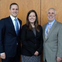 Illinois Supreme Court Justice Robert Thomas, his son Jonathan, an attorney at Power Rogers & Smith and new admittee Gretchen Thomas, Justice Thomas' daughter-in-law