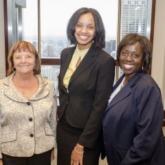 ISBA Women in the Law Committee Chair Mary Petruchius, Kristina Wilson, Patricia Brown Holmes