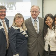 ISBA President-elect Richard D. Felice, ISBA President Paula H. Holderman, Illinois Supreme Court Chief Justice Thomas Kilbride, CBA Past President Aurora Abella-Austriaco and ISBA Board member Hon. Jessica Arong O'Brien
