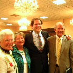 New admittee Matthew Nelson with his parents and grandmother.
