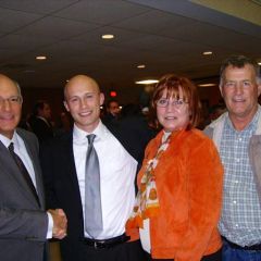 ISBA Past President Mark D. Hassakis, New Admittee James Ruppert and his parents, Michelle and Dean Ruppert