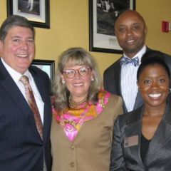 ISBA President-elect Richard D. Felice; Paula H. Holderman; Vincent F. Cornelius, ISBA third vice president; and DAWL President, Chantelle Porter.