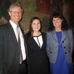 New admittee Rachel Lawrence with parents, Judge Paul Lawrence and attorney Helen Ogar 