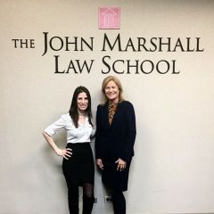 ISBA Student Representative Marie Sarantakis and  Justice Margaret O'Mara Frossard (Ret.)