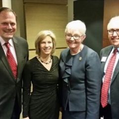LAGBAC Past President Professor Mark Wojcik, LAGBAC President Cecilia Horan, Illinois Supreme Court Justice Mary Jane Theis, ISBA President Umberto S. Davi
