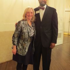 Lori Levin and Vincent Cornelius at the welcome reception
