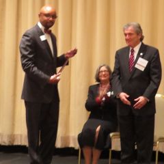 Vincent Cornelius present Joseph Gagliardo his award
