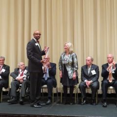 Vincent Cornelius presents Lori Levin her award
