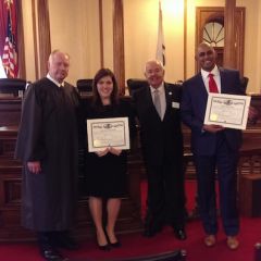 Hon. Kilbride, Christina Anne Gray, ISBA Secretary Al Durkin, and Nisa Qureshi
