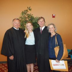 Hon. Lloyd Karmeier with Zoe Gross and her parents, Hon. Eugene Gross and Patricia Gross 