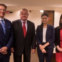 John Locallo, Judge Hartigan, Maliha Siddiqui, and Jenna DiJohn at ISBA Day at DePaul University College of Law.