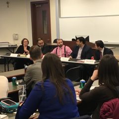 Panelists speak to an audience of law students at&nbsp;ISBA Day at Loyola University Chicago School of Law.
