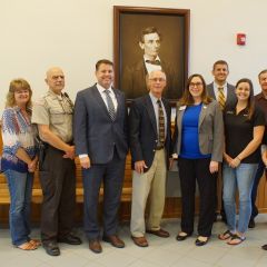 A high-quality reproduction of a famous Abraham Lincoln photograph was presented to the Cumberland County Courthouse on October 5 in Toledo. 