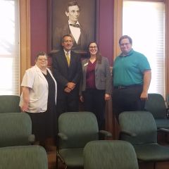 A high-quality reproduction of a famous Abraham Lincoln photograph was presented to the Jersey County Courthouse on July 11 in Jerseyville. 