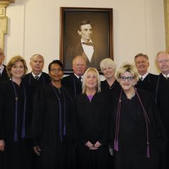 A high-quality reproduction of a famous Abraham Lincoln photograph was presented to the Kankakee County Courthouse on June 27 in Kankakee. 