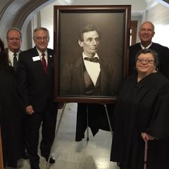 A high-quality reproduction of a famous Abraham Lincoln photograph was presented to the Madison County Courthouse on May 21. 