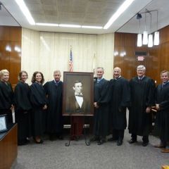 A high-quality reproduction of a famous Abraham Lincoln photograph was presented to the Peoria County Courthouse on October 17. 