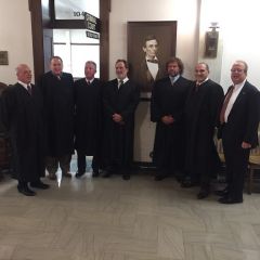 A high-quality reproduction of a famous Abraham Lincoln photograph was presented to the Tazewell County Courthouse on October 23 in Pekin. 