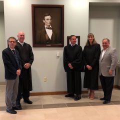 A high-quality reproduction of a famous Abraham Lincoln photograph was presented to the Union County Courthouse on September 13 in Jonesboro.