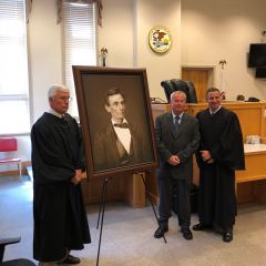 A high-quality reproduction of a famous Abraham Lincoln photograph was presented to the Wayne County Courthouse on June 25 in Fairfield. 