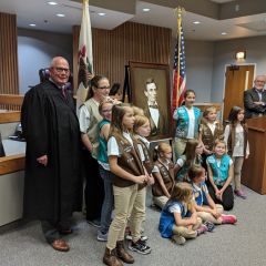A high-quality reproduction of a famous Abraham Lincoln photograph was presented to the Whiteside County Courthouse on October 6 in Morrison. 