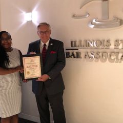 Kenya Jenkins-Wright and ISBA President Dennis Orsey