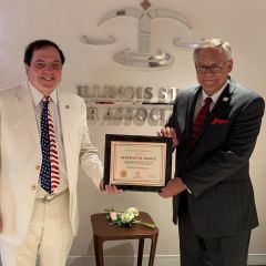 Stephen Komie and ISBA President Dennis Orsey