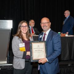 President Kasserman presented the Board of Governors Award to Angel Wawrzynek for her leadership of the Special Committee on Serving Lawyers in Rural Practices. 
