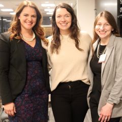 left to right: YLD Speed Networking Co-Chair Genevieve Miller, YLD member Judy Conway who served as a mentor, and YLD Vice Chair Hannah Lamore