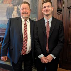 Admittee Zach Vancil and his father, Justice David Vancil