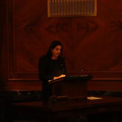 Illinois State Bar Association Board of Governors Member Nargis Khokhar served as a speaker for the Fourth Judicial District ceremonies. 