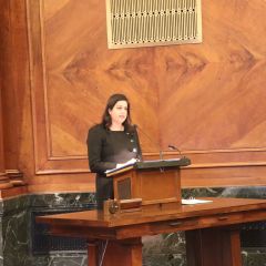 Illinois State Bar Association Board of Governors Member Nargis Khokhar served as a speaker for the Fourth Judicial District ceremonies. 