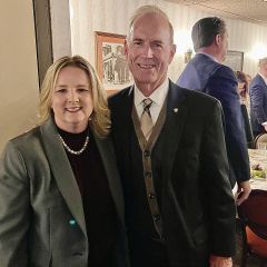 Illinois Fourth District Appellate Court Justice Amy C. Lannerd with Don Tracy.