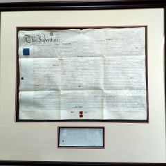 Dennis Bordyn: "Hanging on the wall of my office is a handwritten mortgage and promissory note from England signed and sealed on January 23, 1866, which was a gift to me by a colleague."
