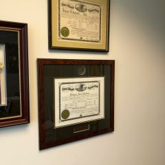 Ridgely Jackson: "A similar law license display repeats in offices everywhere, but the top license shines as my most prized possession; my dad’s Illinois law license dated November 12, 1952, compliments of the GI bill after WWII and John Marshall Law School. My law license earned 54 years later hangs below his. I began college later in life, and my dad, Edward S. Jackson, Esq., didn’t get to see my undergrad journey end, and he never knew I went to law school, but he would be proud to know his license hangs beside mine in downtown Chicago!  For you, dad! 