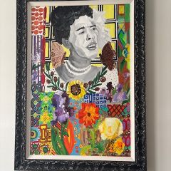 Khyra Kolidakis: "This portrait by my best friend, Hollie Davis --a celebrated local artist-- once hung in the Beverly Arts Center, where I used to rehearse with the Chicago Children's Choir. When I was studying for the bar exam, Hollie made a deal with me: she'd sell me the piece only if I passed. She kept her promise, and now it hangs in my home as a symbol of accountability, love, and legacy. It reminds me that I am seen by my community -- and that I owe it to them to keep showing up with purpose."