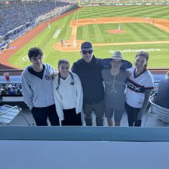 President Bridget Duignan with her family, husband Jose Rivero, and children, Rafa, Finian, and Ela