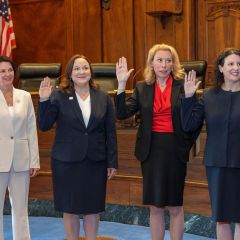 [L-R]: Ex-Officio Bridget Duignan; 3rd VP Emily Masalski; 2nd VP Heather McPherson; & President-Elect Sarah Toney