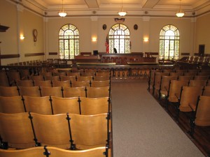 The Historic Courtroom on the second floor of the Grundy County Courthouse has been restored to its orginial 1912 splendor.