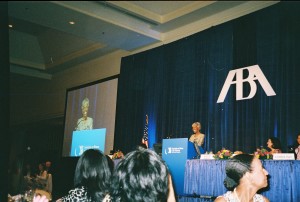 Hon. Arnette R. Hubbard addresses the attendance after accepting her Brent Award.