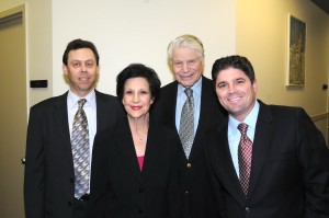 Appearing on the shows are (from left) Joel L. Chupack, of Heinrich & Kramer, PC, in Chicago; Nancy Freeman, broker/owner of ReMax Realty of Joliet; Myles L Jacobs, a partner in the Joliet law firm of Brumund, Jacobs, Hammel, Davidson & Andreano, LLC; and program moderator Martin Dolan, of Dolan Law Offices, in Chicago.