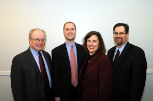 Appearing on “How a Lawyer Can Help” will be (from left): Theis, Michael J. Zink,  Susan M. Brazas and Kenneth J. Ashman.